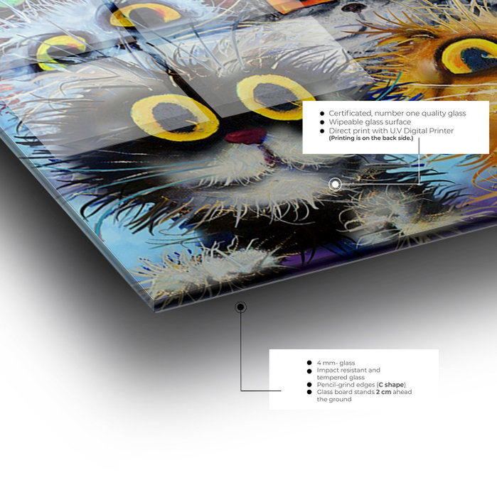 Wallity Cuadro Decorativo de Vidrio Templado Multicolor 40 x 60 cm